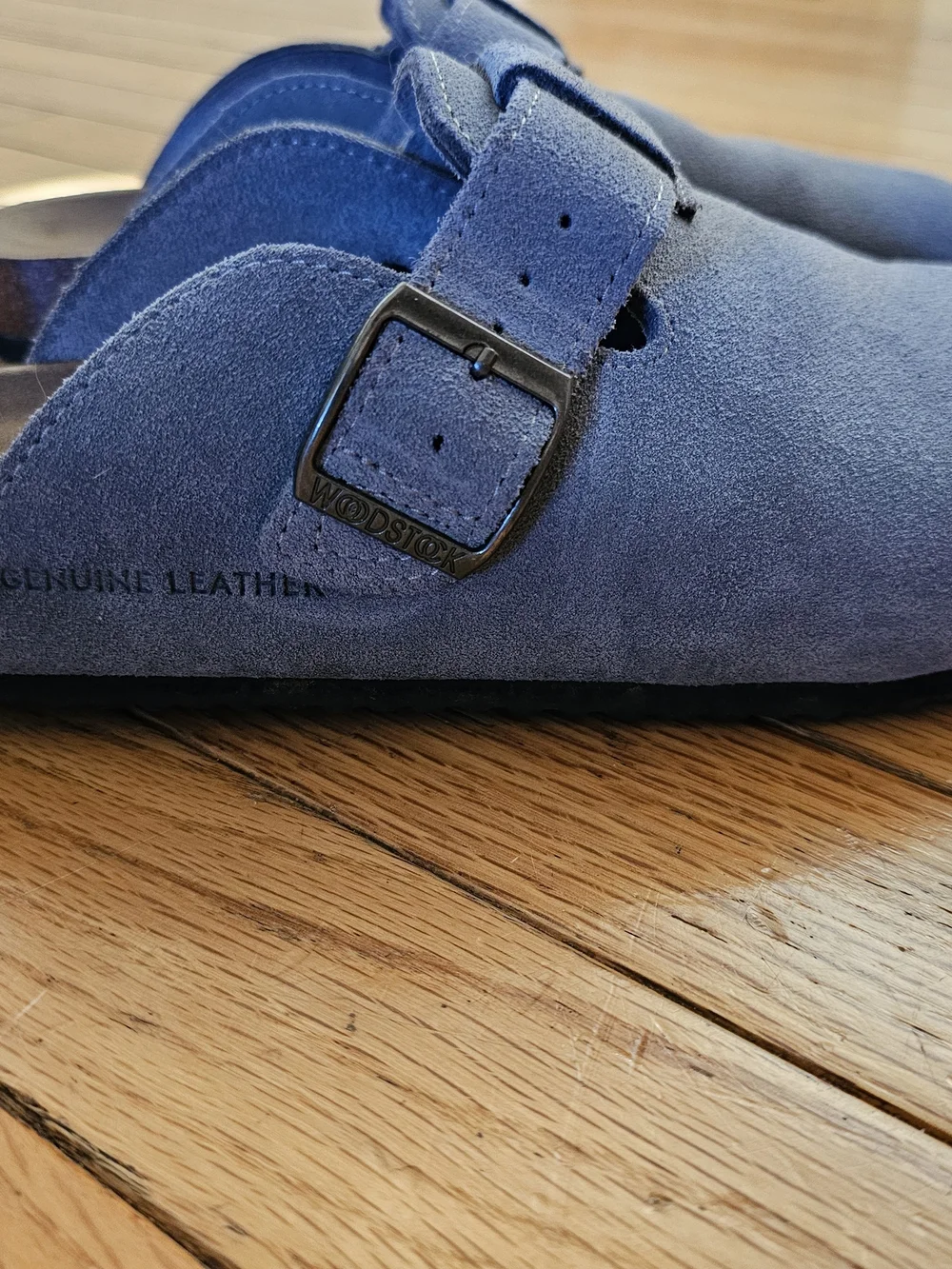 Woodstock Vintage Brand Gray Suede Leather Clogs Mules Mens Size 6